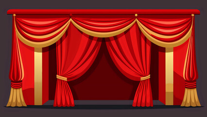 red velvet curtain ,vector illustration white background