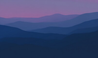 Obraz premium Mountain range silhouette at twilight hour