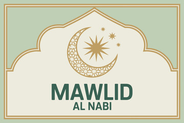 Mawlid Al Nabi Celebration Crescent Star Design