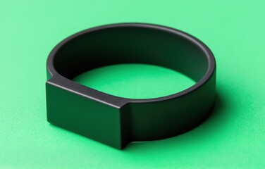 Wristband product mockup featuring sleek design on vibrant light green background, showcasing versatility and modern aesthetics