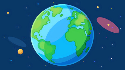 planet earth in space ,vector illustration white background