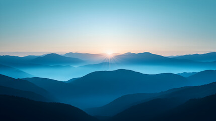 Calming panoramic mountain landscape featuring dramatic silhouette against sky, hills and clouds in harmony, serene nature background perfect for travelers, hikers, and outdoor enthusiasts.