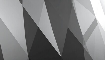 Fototapeta premium Abstract geometric pattern of overlapping triangles in grayscale