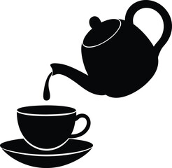 Teapot Pouring Tea Silhouette