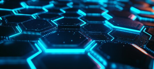 Obraz premium Futuristic Digital Innovation Vibrant Scene of Interconnectivity and Technological Advancements