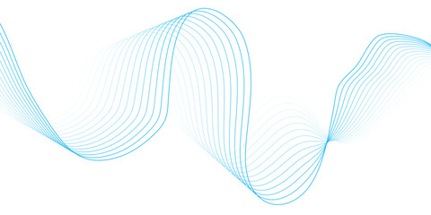 Abstract Blue Wave Line Background with Blend Effect on White for Modern Tech Designs
