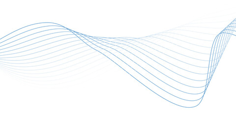 Abstract Blue Wave Line Background with Blend Effect on White for Modern Tech Designs
