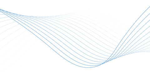 Futuristic Blue Sound Wave Line Background with Elegant Curves and Blend Swirls
