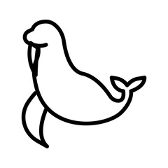 sea lion animal outline icon vector