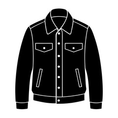 Black Silhouette of Denim Jacket
