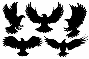 Obraz premium Collection of Eagle Silhouettes