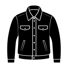 Black Silhouette of Denim Jacket