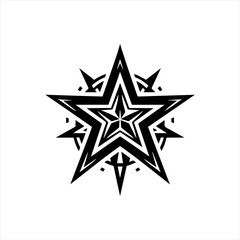 Fototapeta premium Intricate black starburst design with geometric patterns