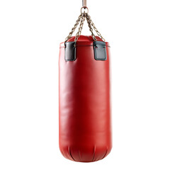 red punching bag isolated on white background