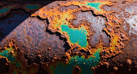 Óxido colorido en metal viejo