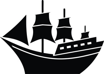 silhouette of a ship vector icon.