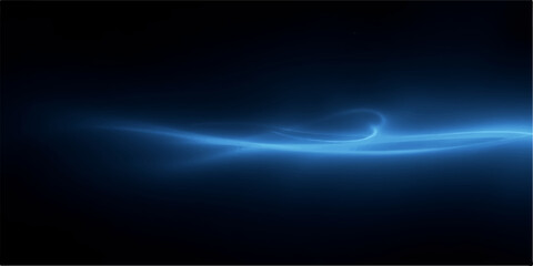 Fototapeta premium An abstract blue space with glowing stars and motion energy rays creates a futuristic dark night sky background