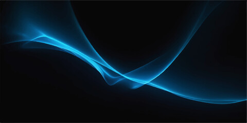 Abstract light blue wavy lines create a futuristic energy flow design on a flowing background