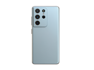 Back View of Minimalist Modern Smartphone with Dual Cameras, Centered Vertical Composition, Isolated on Transparent Background