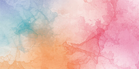 Abstract floral watercolor paint strokes with vintage grunge paper texture