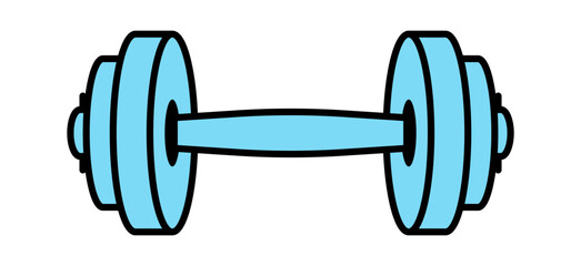 A vibrant blue dumbbell, symbolizing fitness and strength training.