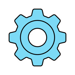A simple blue gear icon representing mechanics and engineering concepts.