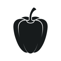 Bell pepper vector icon. Simple paprika or capsicum silhouette. Healthy food symbol for grocery or menu.