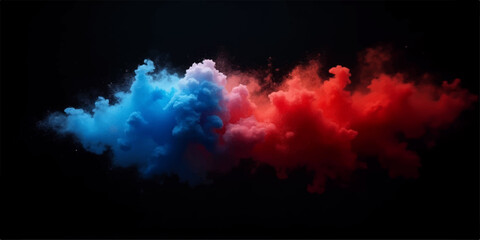 Vivid orange flames and hot smoke explode from a dark, fiery sky into a cloudscape of deep red and black