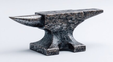 Metal anvil on plain background