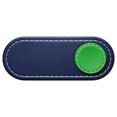 Rectangular Toggle Switch with Green On/Off Button isolated on transparent background