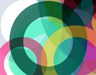Abstract overlapping circles in vibrant colors