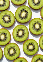 Fototapeta premium Rodajas de kiwi sobre fondo claro