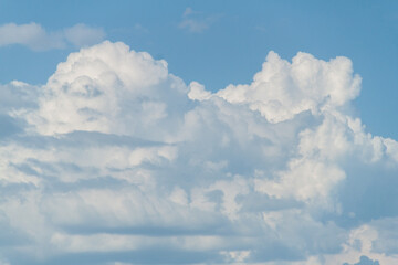 Cloudy sky background. texture of clouds and blue sky. Photo of the real sky