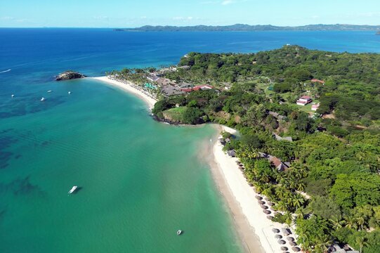 Aerial views of Andilana beach and Cocoa beach, Nosy Be &ndash; Madagascar's tropical paradise