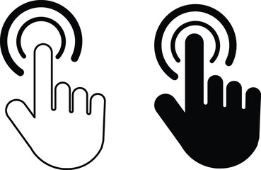 Pixel cursor pointer icons set. Computer mouse click arrow and hand. Pixel hand arrow logo vector isolated - for stock.Computer mouse click cursor. Pointer click. Hand pointer symbol. Clicking finger.