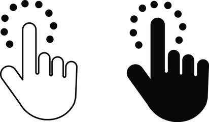 Pixel cursor pointer icons set. Computer mouse click arrow and hand. Pixel hand arrow logo vector isolated - for stock.Computer mouse click cursor. Pointer click. Hand pointer symbol. Clicking finger.