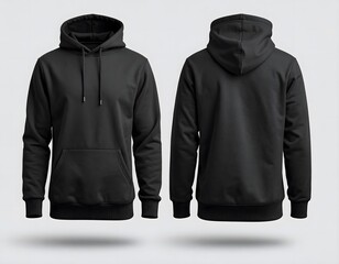 template mockup of black hoodie on hangers 