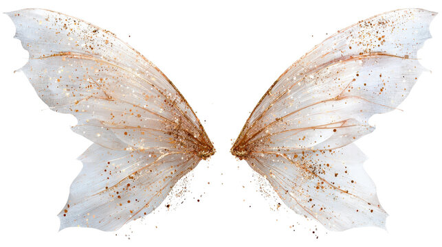Fairy wings with sparkles Transparent background, PNG file
