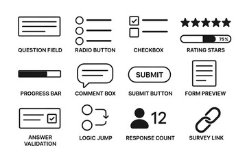 Web form elements icons for user interface design