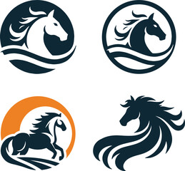 Vector icons of black animal silhouettes featuring a tribal dragon, lion, and eagle head design