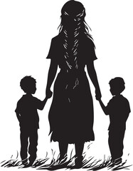silhouette of a family