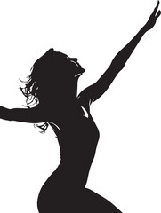 silhouette of a woman, The profile of the silhouette of the girl blows a dandelion. Vector illustration