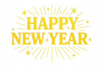 Glittering golden typography celebrating festive new year's eve moment with shimmering sparkles