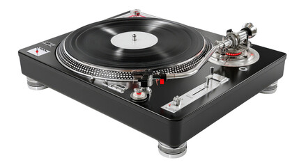 DJ turntable setup Transparent background, PNG file