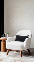 White Armchair in Minimalist Interior