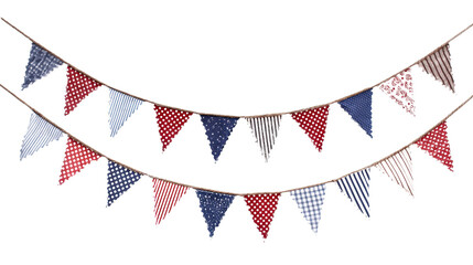 Obraz premium Festive bunting flags Transparent background, PNG file