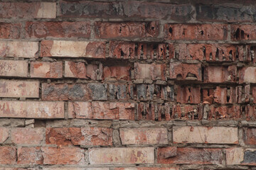 Naklejka premium Photo of brick wall texture. Texture of old brick