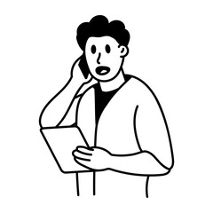 A hand drawn style icon showing pager
