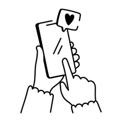 A hand drawn style icon showing pager
