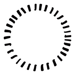 手描き線の円フレーム　びっくり　注目　見出し